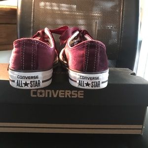 Converse. Dark plum, Velvet. Worn twice. Size W6.